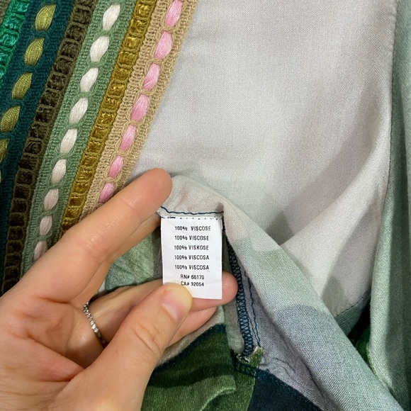 Anthropologie Green and Pink Floral Blouse - Picture 9 of 11